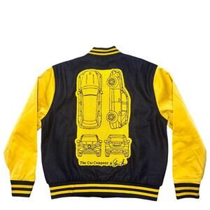 NWT Men's The Car Company Wool Varsity Coat S Black/Yellow